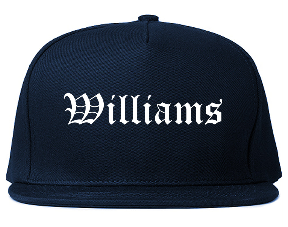 Williams California CA Old English Mens Snapback Hat Navy Blue