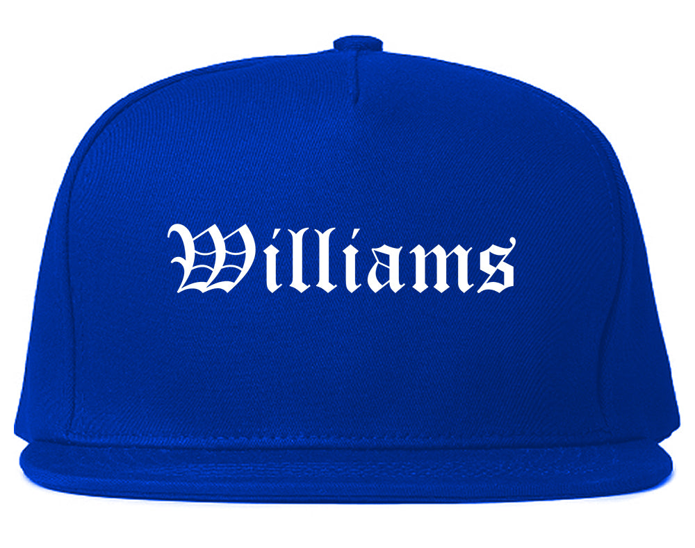 Williams California CA Old English Mens Snapback Hat Royal Blue