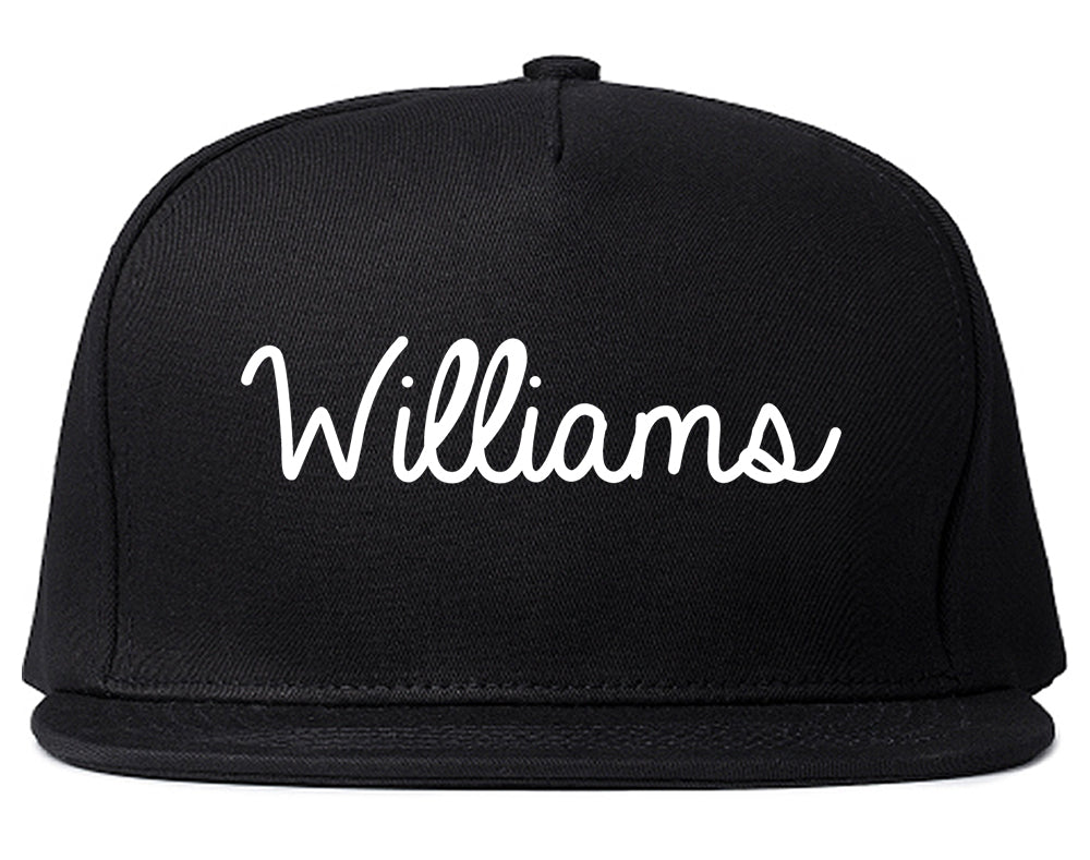 Williams California CA Script Mens Snapback Hat Black