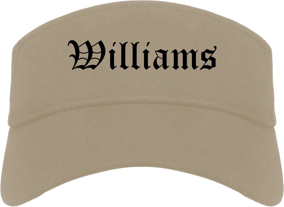 Williams California CA Old English Mens Visor Cap Hat Khaki