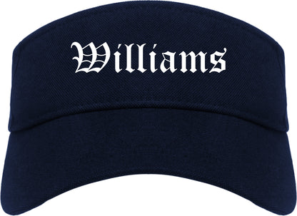 Williams California CA Old English Mens Visor Cap Hat Navy Blue