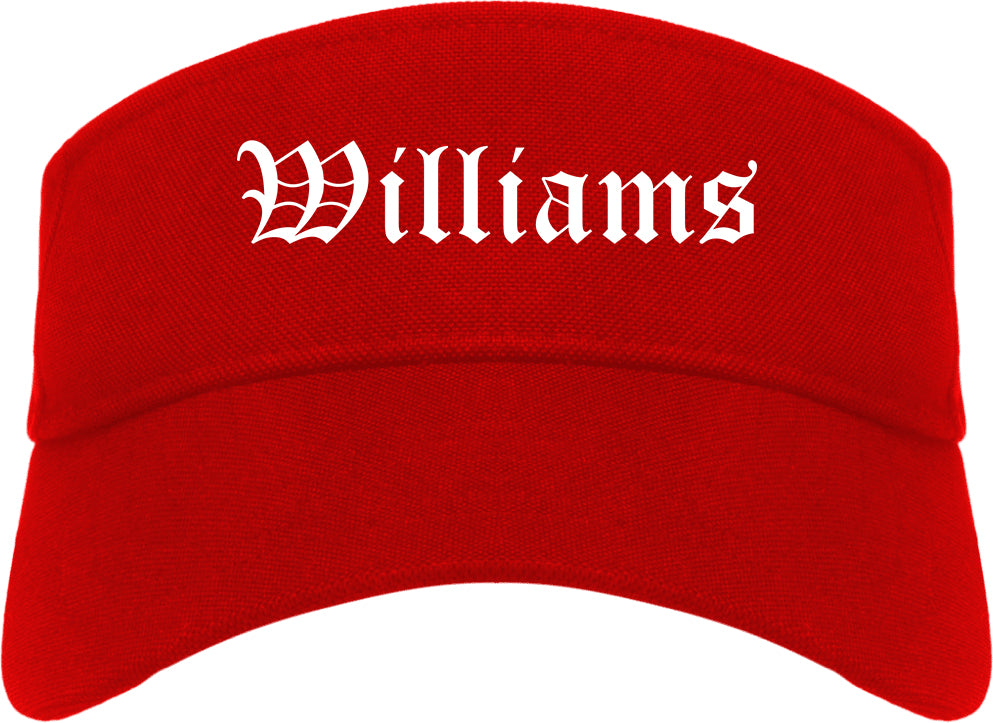 Williams California CA Old English Mens Visor Cap Hat Red