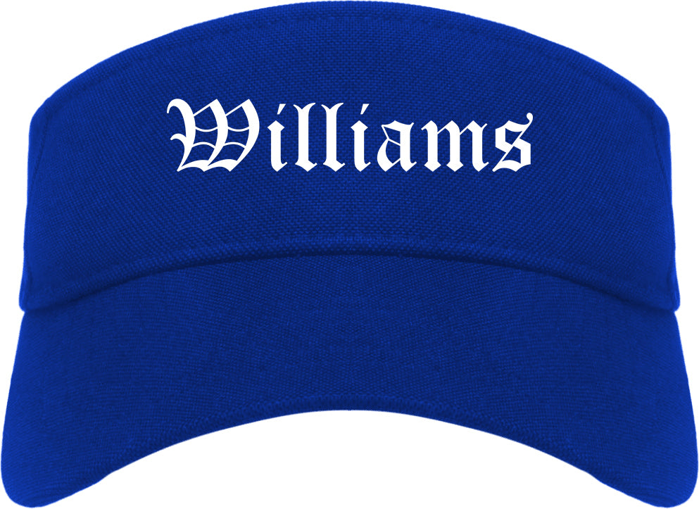 Williams California CA Old English Mens Visor Cap Hat Royal Blue