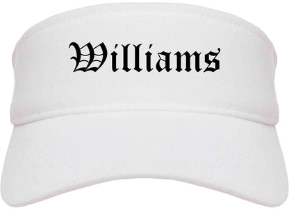 Williams California CA Old English Mens Visor Cap Hat White
