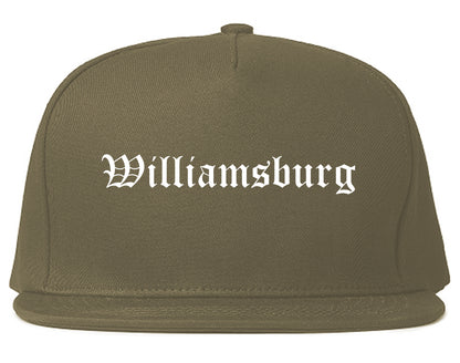 Williamsburg Virginia VA Old English Mens Snapback Hat Grey
