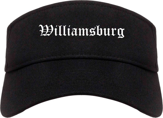 Williamsburg Virginia VA Old English Mens Visor Cap Hat Black