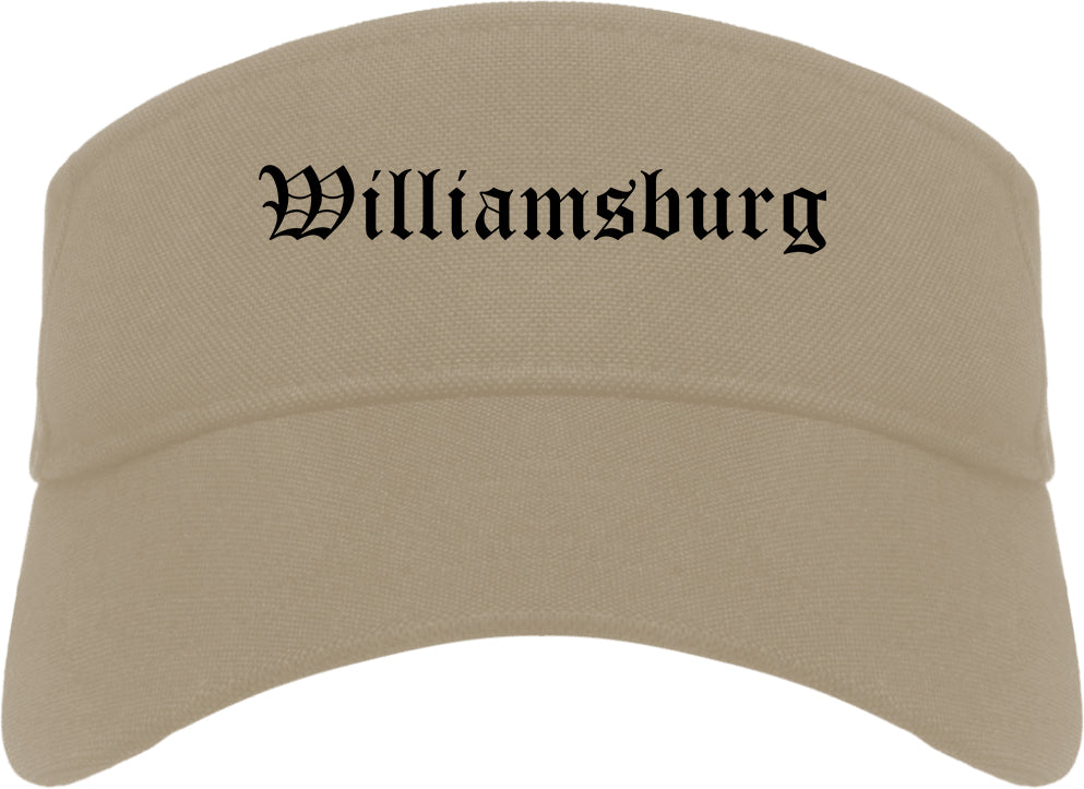 Williamsburg Virginia VA Old English Mens Visor Cap Hat Khaki