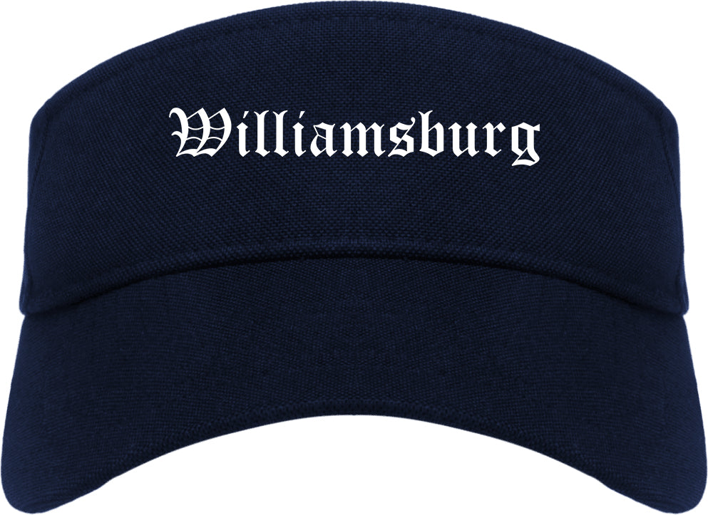 Williamsburg Virginia VA Old English Mens Visor Cap Hat Navy Blue