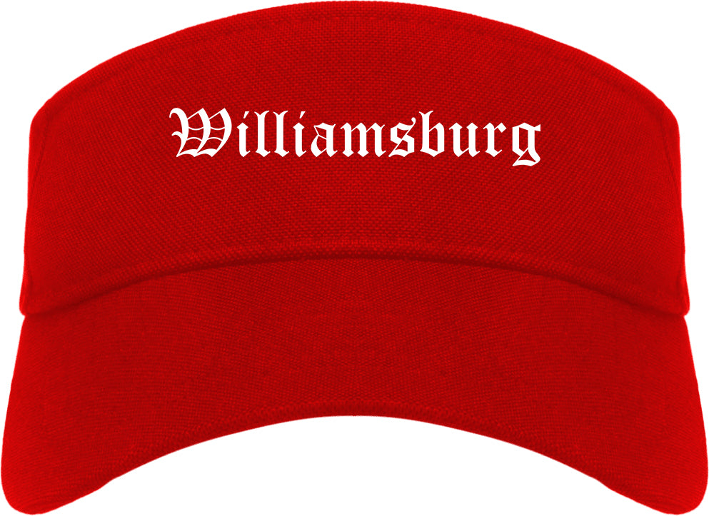 Williamsburg Virginia VA Old English Mens Visor Cap Hat Red