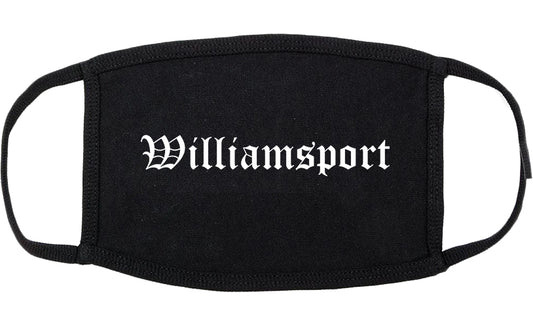 Williamsport Pennsylvania PA Old English Cotton Face Mask Black