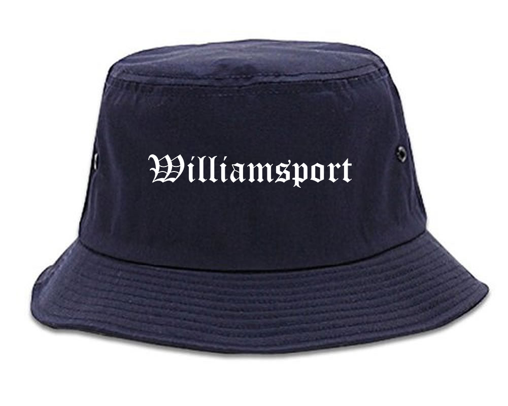 Williamsport Pennsylvania PA Old English Mens Bucket Hat Navy Blue
