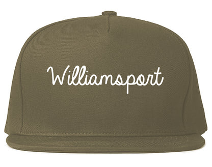 Williamsport Pennsylvania PA Script Mens Snapback Hat Grey