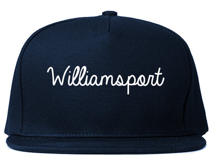 Williamsport Pennsylvania PA Script Mens Snapback Hat Navy Blue