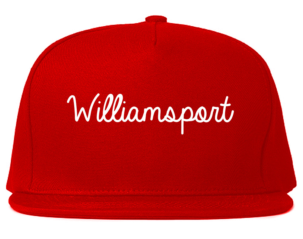 Williamsport Pennsylvania PA Script Mens Snapback Hat Red