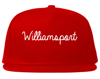 Williamsport Pennsylvania PA Script Mens Snapback Hat Red