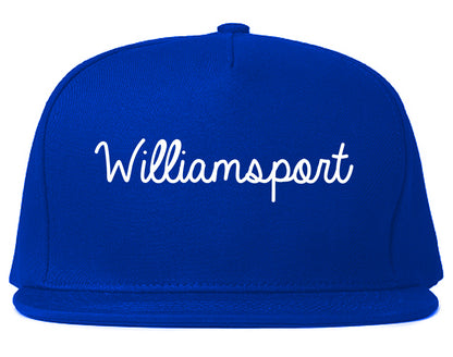 Williamsport Pennsylvania PA Script Mens Snapback Hat Royal Blue