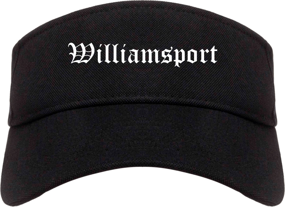 Williamsport Pennsylvania PA Old English Mens Visor Cap Hat Black
