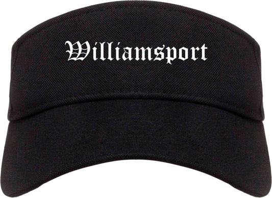 Williamsport Pennsylvania PA Old English Mens Visor Cap Hat Black