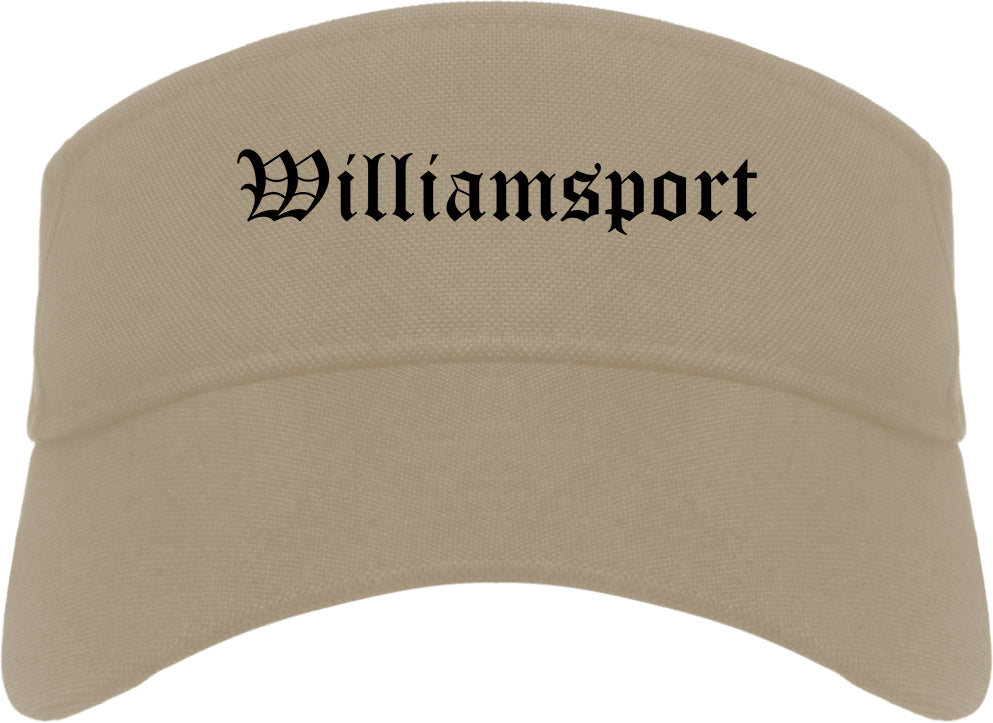 Williamsport Pennsylvania PA Old English Mens Visor Cap Hat Khaki