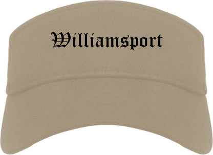 Williamsport Pennsylvania PA Old English Mens Visor Cap Hat Khaki
