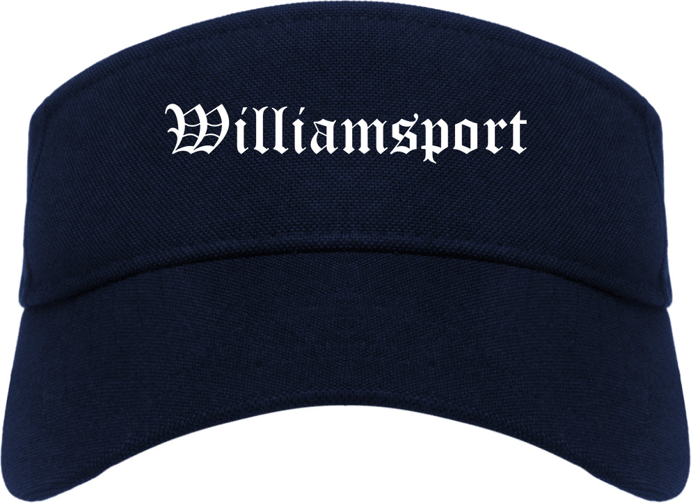 Williamsport Pennsylvania PA Old English Mens Visor Cap Hat Navy Blue