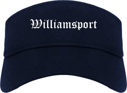 Williamsport Pennsylvania PA Old English Mens Visor Cap Hat Navy Blue