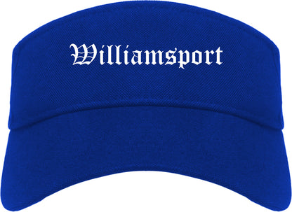 Williamsport Pennsylvania PA Old English Mens Visor Cap Hat Royal Blue