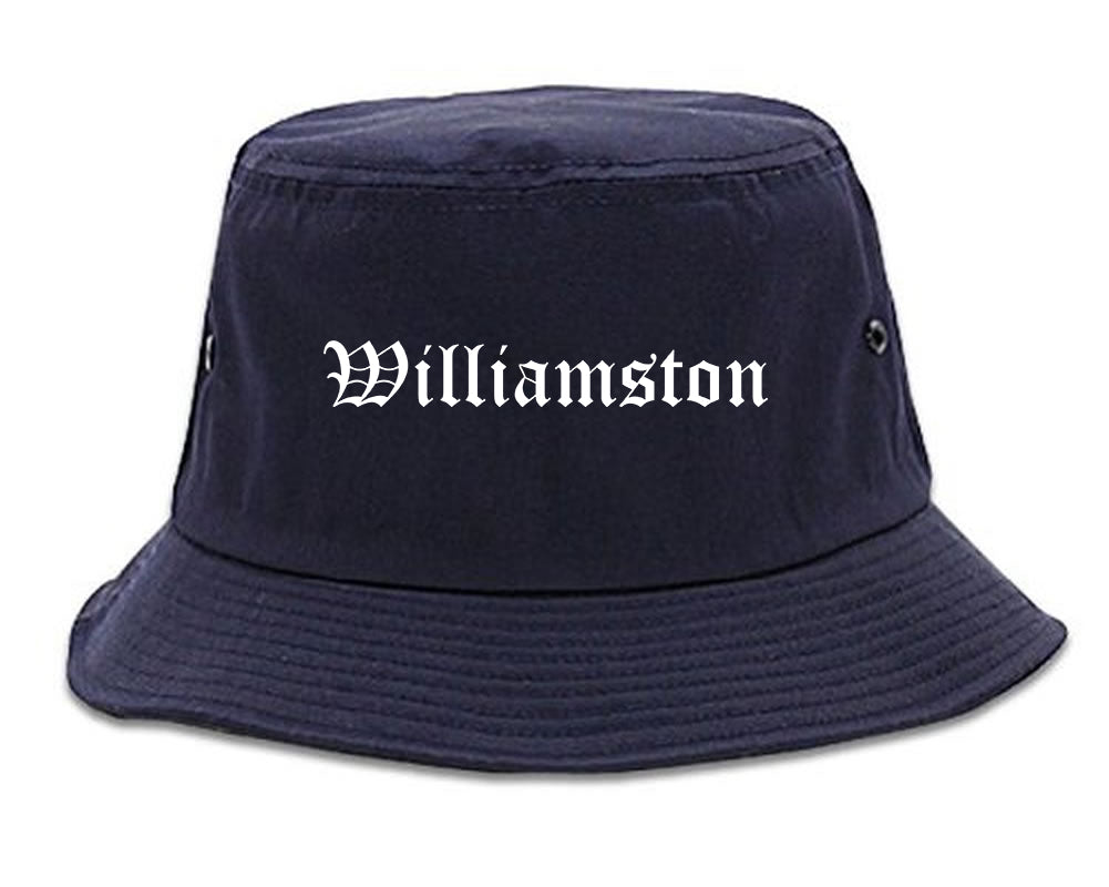 Williamston North Carolina NC Old English Mens Bucket Hat Navy Blue