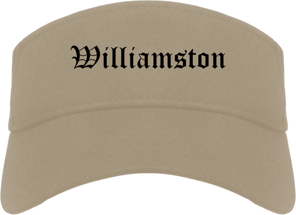 Williamston North Carolina NC Old English Mens Visor Cap Hat Khaki