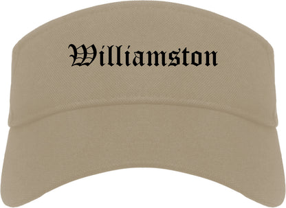 Williamston North Carolina NC Old English Mens Visor Cap Hat Khaki