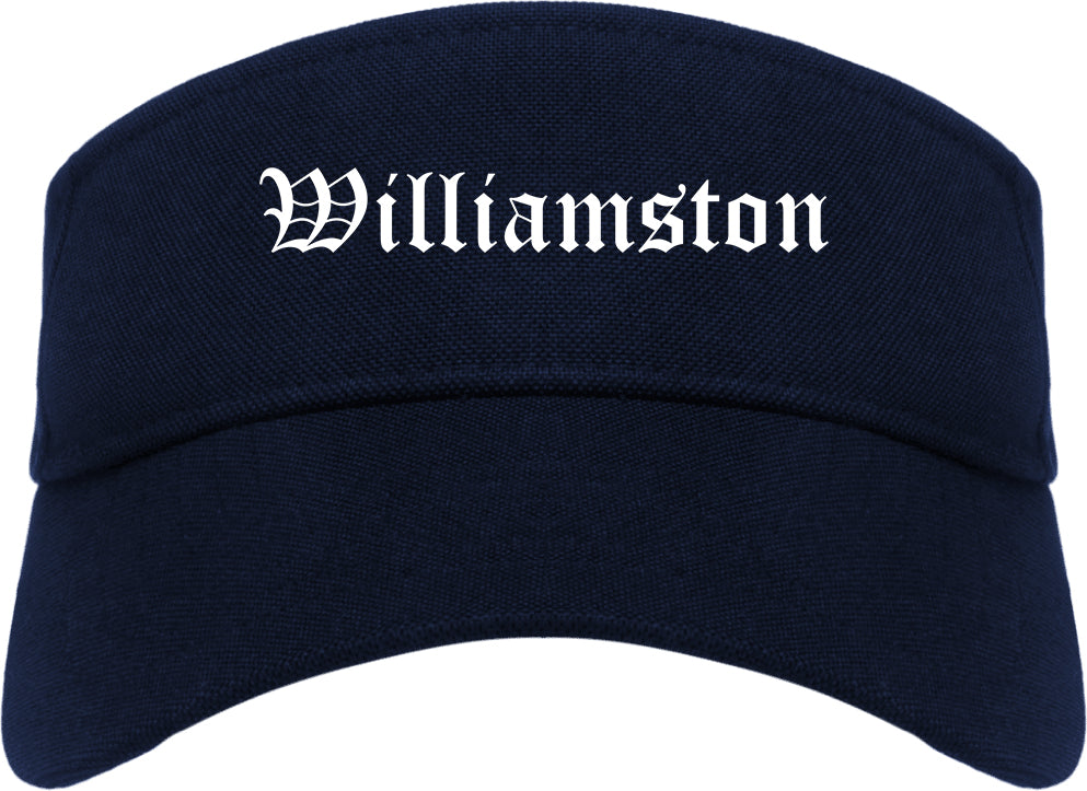 Williamston North Carolina NC Old English Mens Visor Cap Hat Navy Blue
