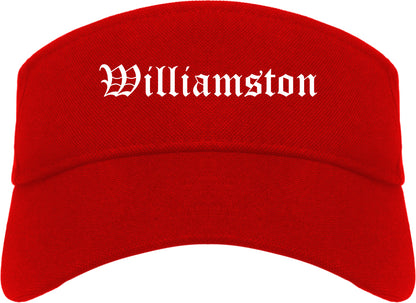 Williamston North Carolina NC Old English Mens Visor Cap Hat Red