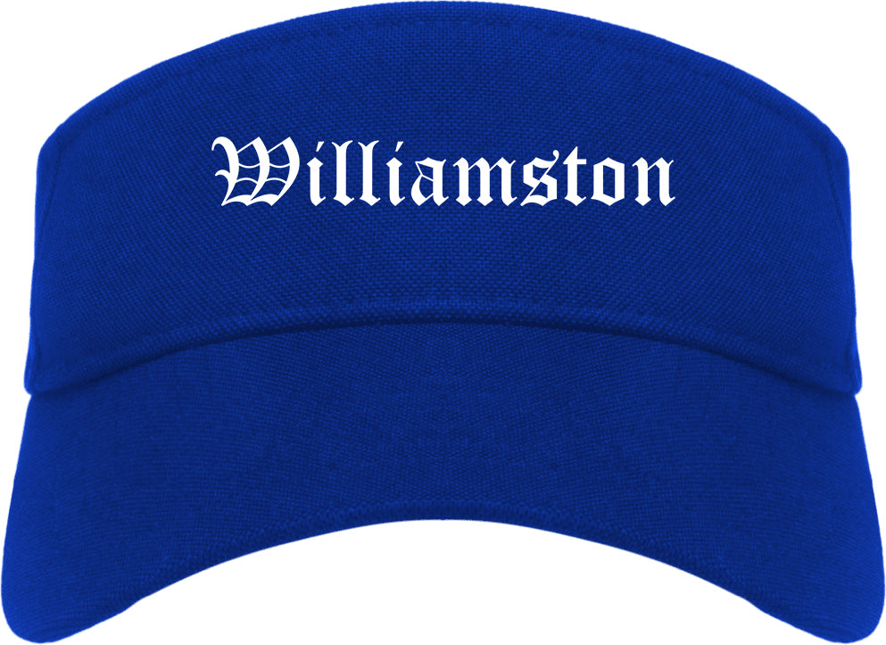 Williamston North Carolina NC Old English Mens Visor Cap Hat Royal Blue
