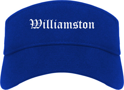 Williamston North Carolina NC Old English Mens Visor Cap Hat Royal Blue