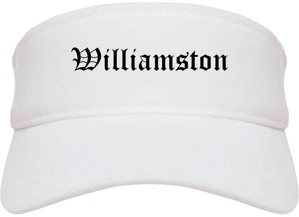 Williamston North Carolina NC Old English Mens Visor Cap Hat White