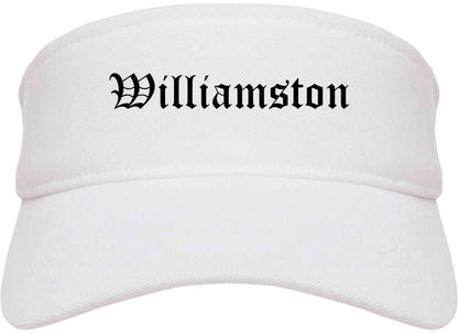 Williamston North Carolina NC Old English Mens Visor Cap Hat White