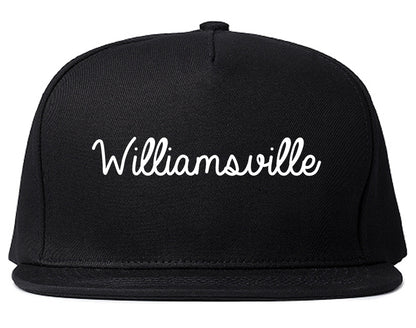 Williamsville New York NY Script Mens Snapback Hat Black