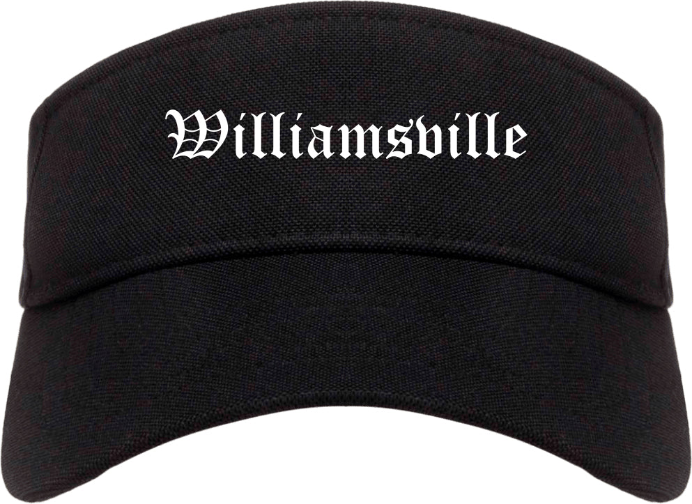 Williamsville New York NY Old English Mens Visor Cap Hat Black