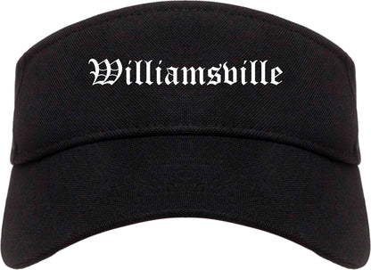 Williamsville New York NY Old English Mens Visor Cap Hat Black