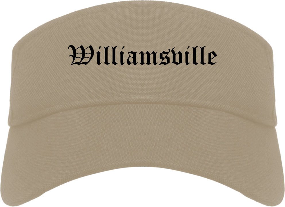 Williamsville New York NY Old English Mens Visor Cap Hat Khaki