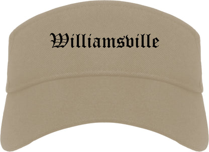 Williamsville New York NY Old English Mens Visor Cap Hat Khaki