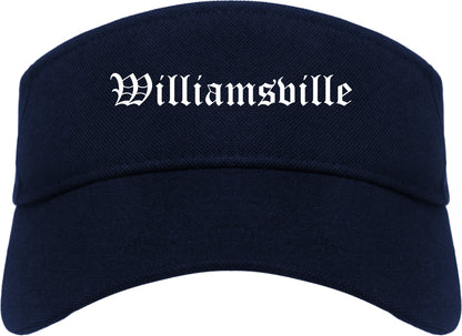 Williamsville New York NY Old English Mens Visor Cap Hat Navy Blue