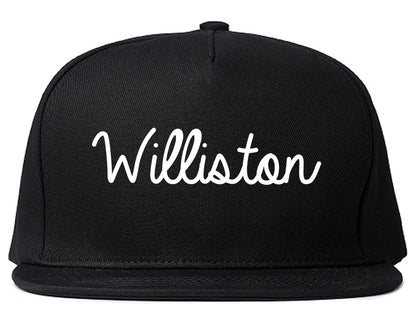 Williston North Dakota ND Script Mens Snapback Hat Black