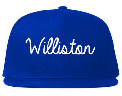 Williston North Dakota ND Script Mens Snapback Hat Royal Blue