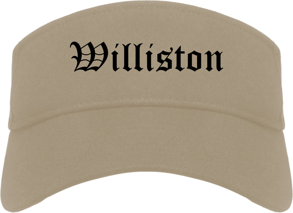 Williston North Dakota ND Old English Mens Visor Cap Hat Khaki