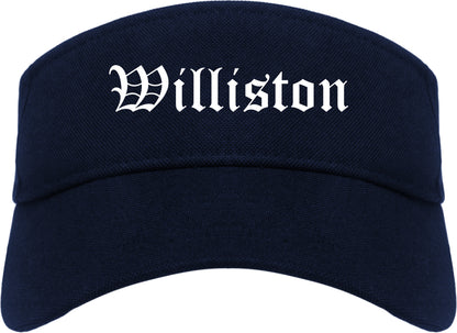 Williston North Dakota ND Old English Mens Visor Cap Hat Navy Blue