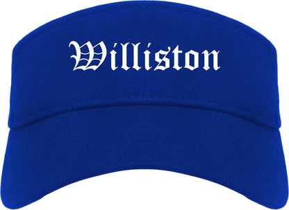 Williston North Dakota ND Old English Mens Visor Cap Hat Royal Blue