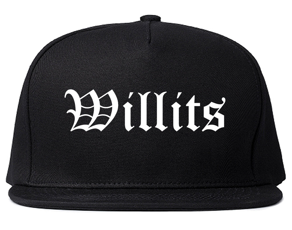 Willits California CA Old English Mens Snapback Hat Black