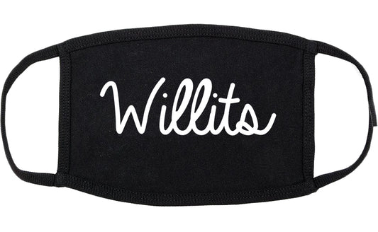 Willits California CA Script Cotton Face Mask Black