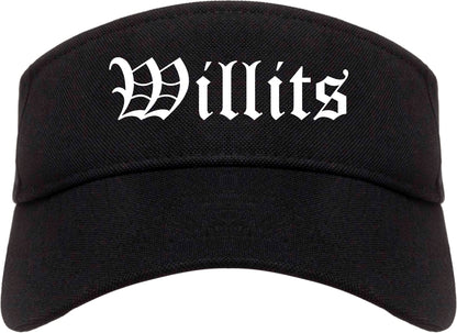 Willits California CA Old English Mens Visor Cap Hat Black